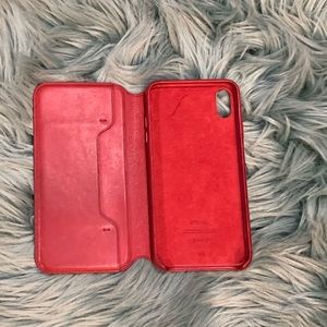Apple genuine leather bifold iphone Xs max case